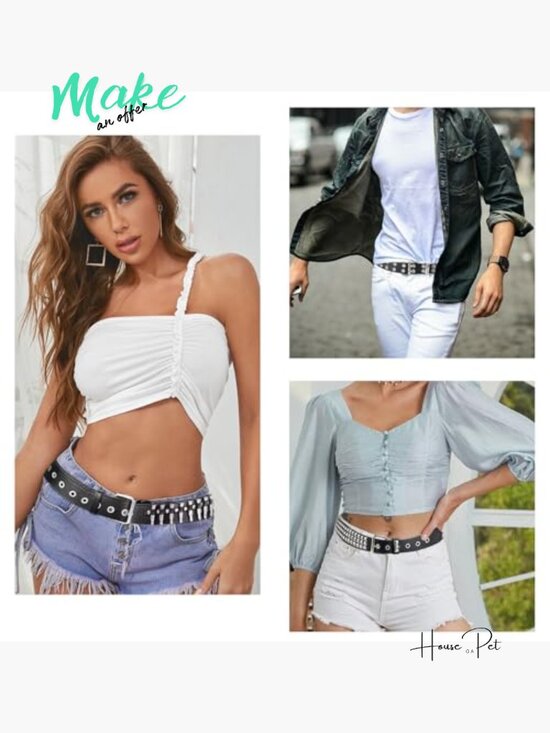 3 Piece Studded Belt Set, Punk Rock Bullet Belts, PU Leather